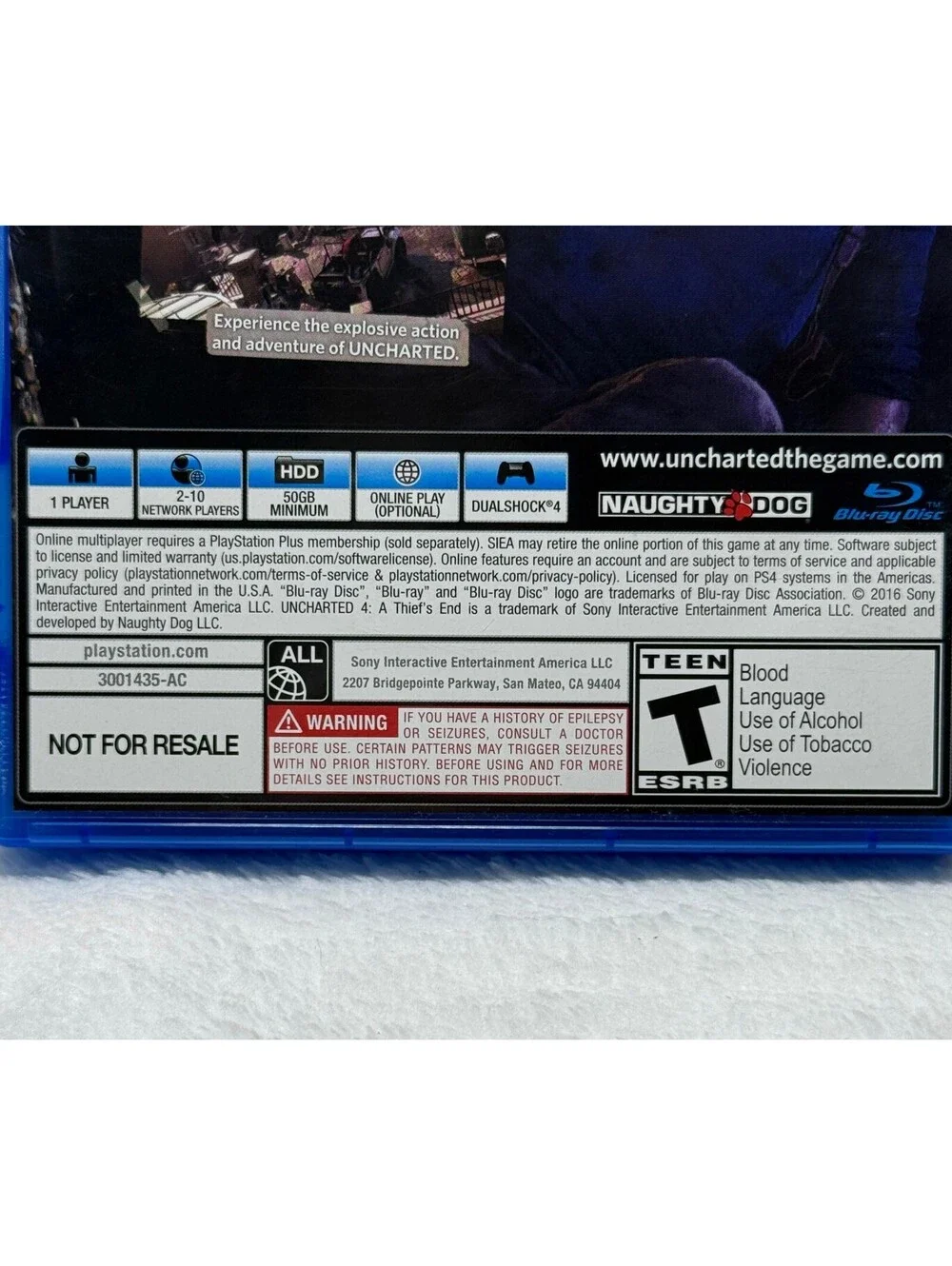 Uncharted 4 A Thief's End PS4 Complete CIB